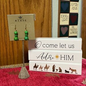 NWT Barse Green Magnesite Beaded Earrings #BJER